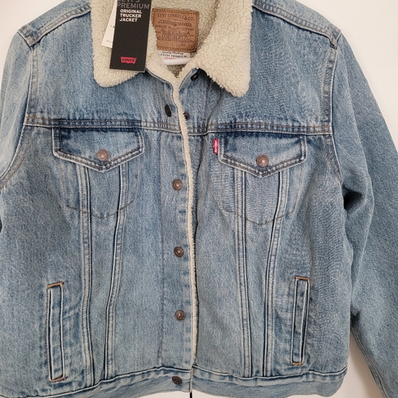Levi Original Sherpa Trucker Jacket in strangeways - Picture 3 of 4